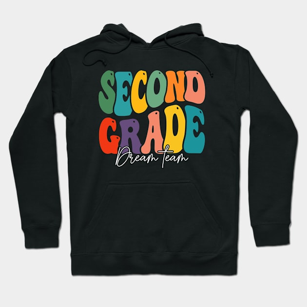 Second Grade dream team - 2nd Grade Teachers And Kids, Groovy Design Hoodie by BenTee